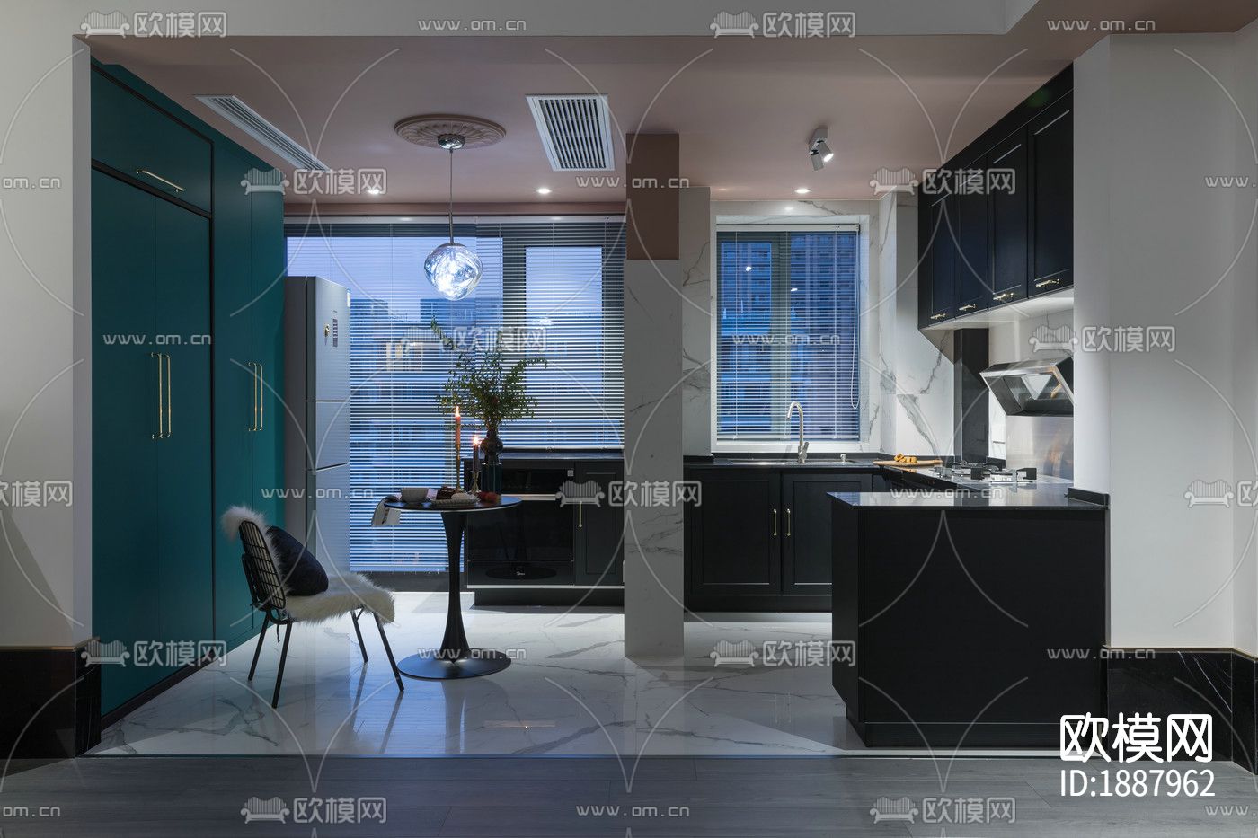 整装家居cad施工图下载（渲染图10）