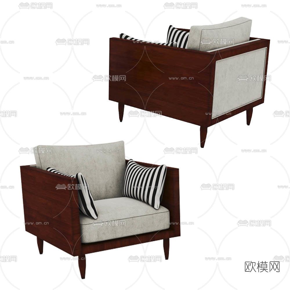 现代单人沙发免费3d模型下载