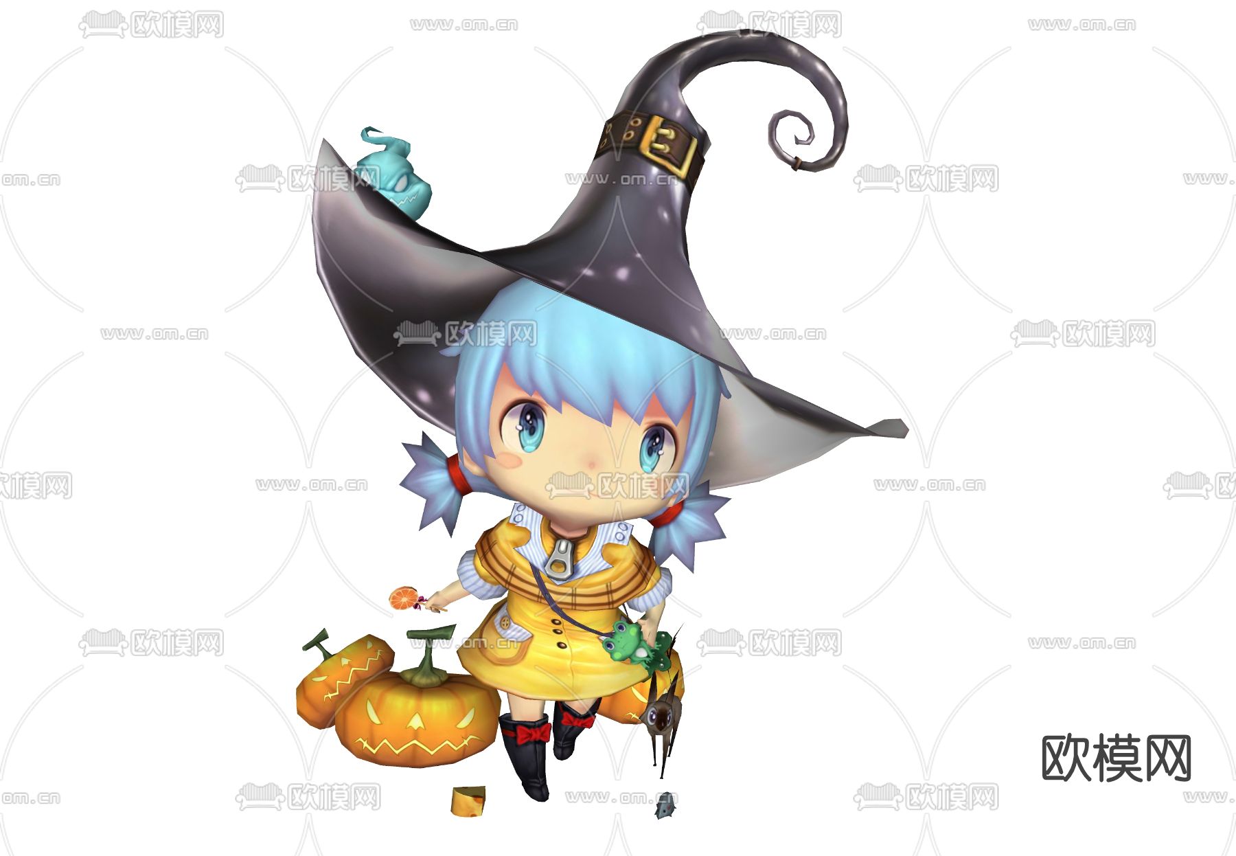 现代卡通动漫人物su模型下载（渲染图2）