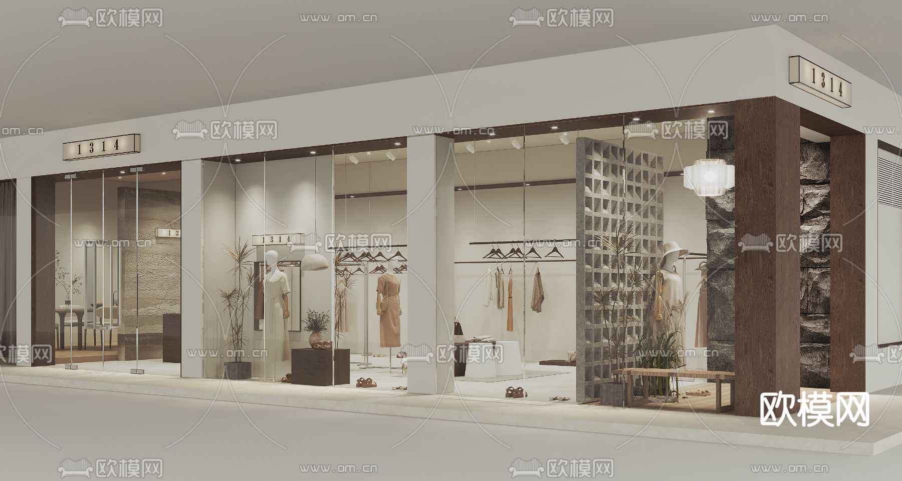 侘寂风女装服装店3d模型
