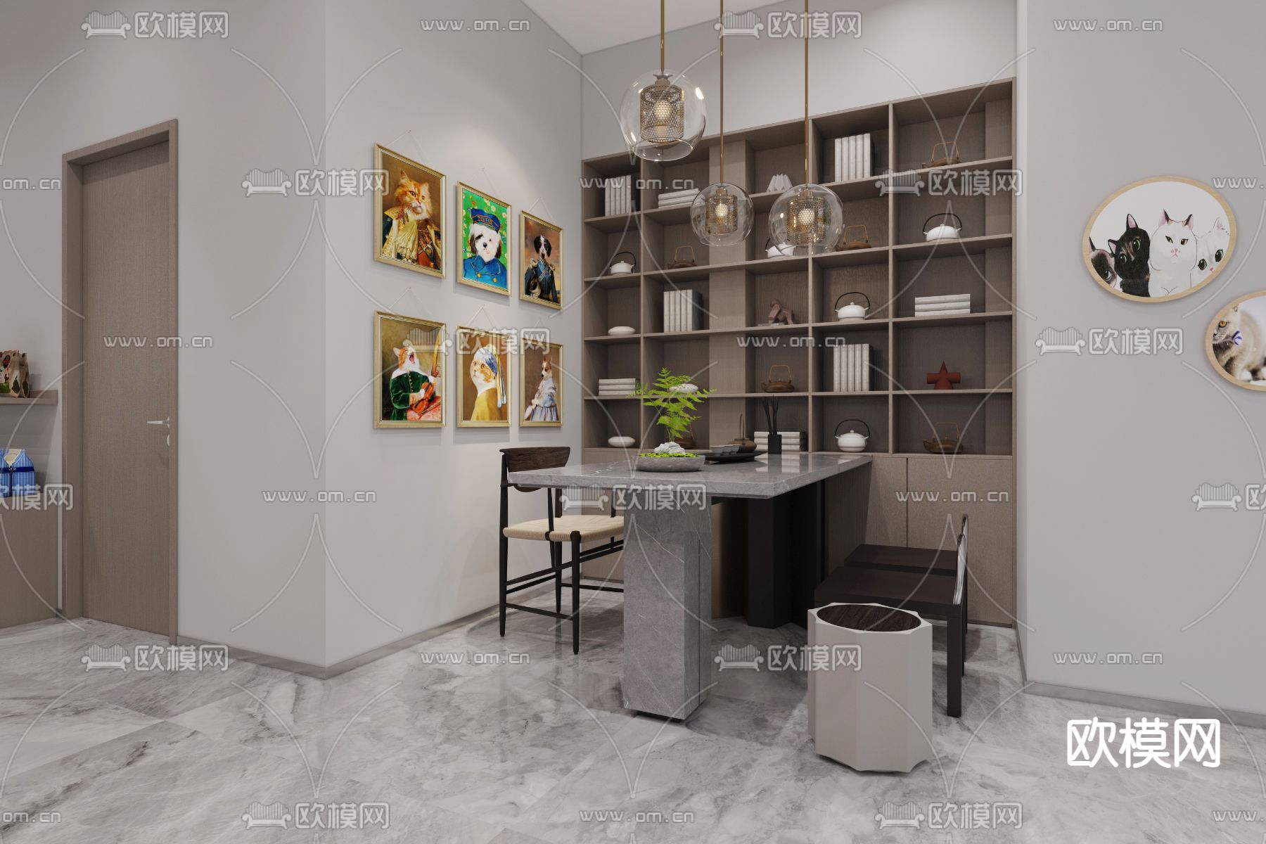 现代宠物店3d模型