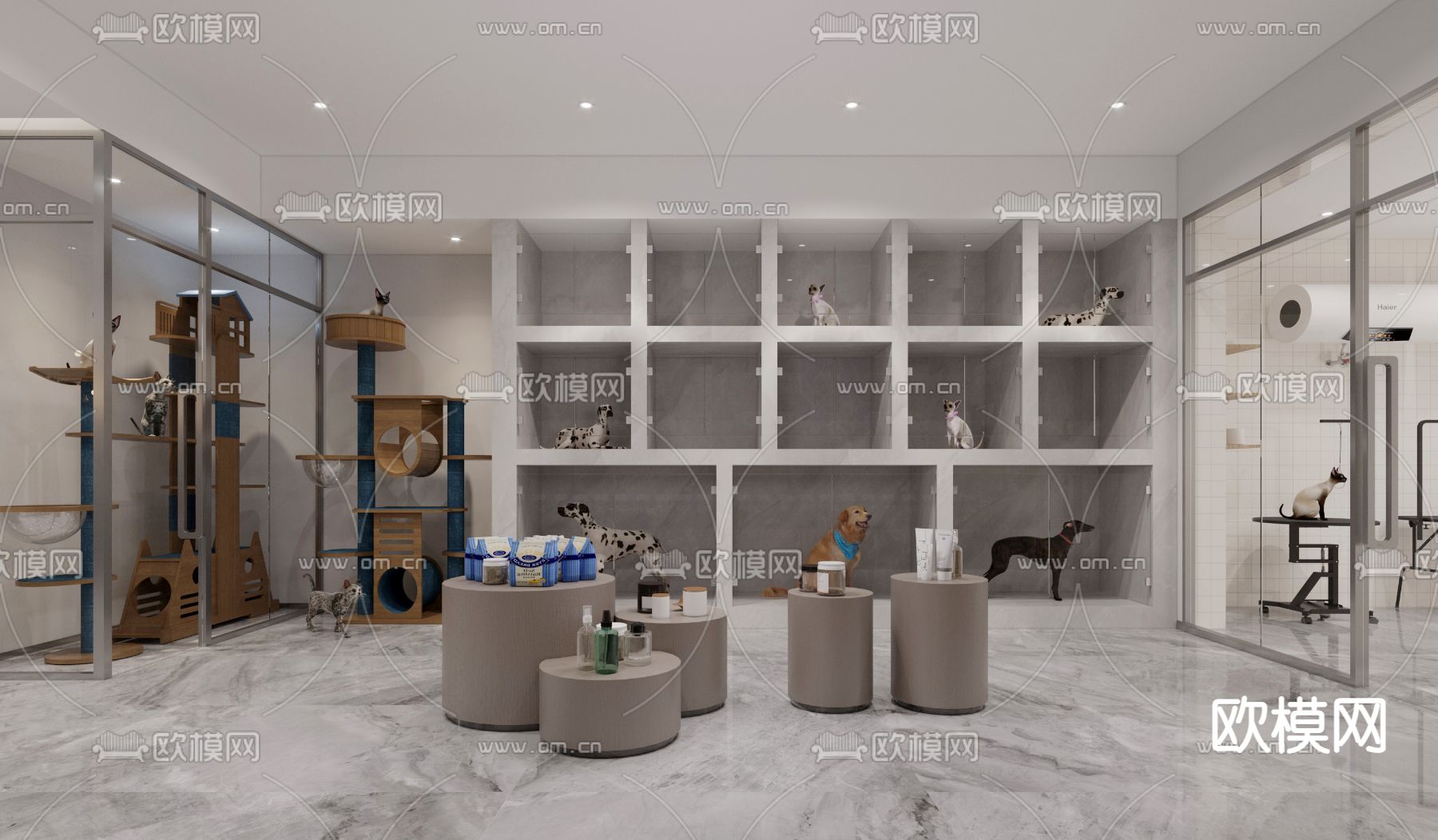现代宠物店3d模型