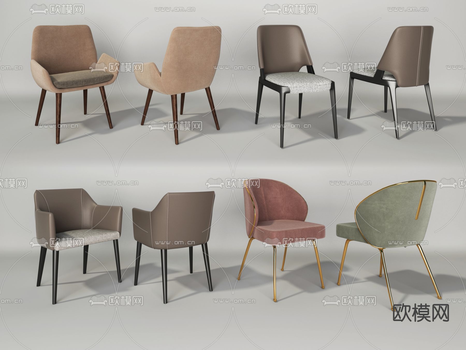 现代布艺单椅3d模型下载