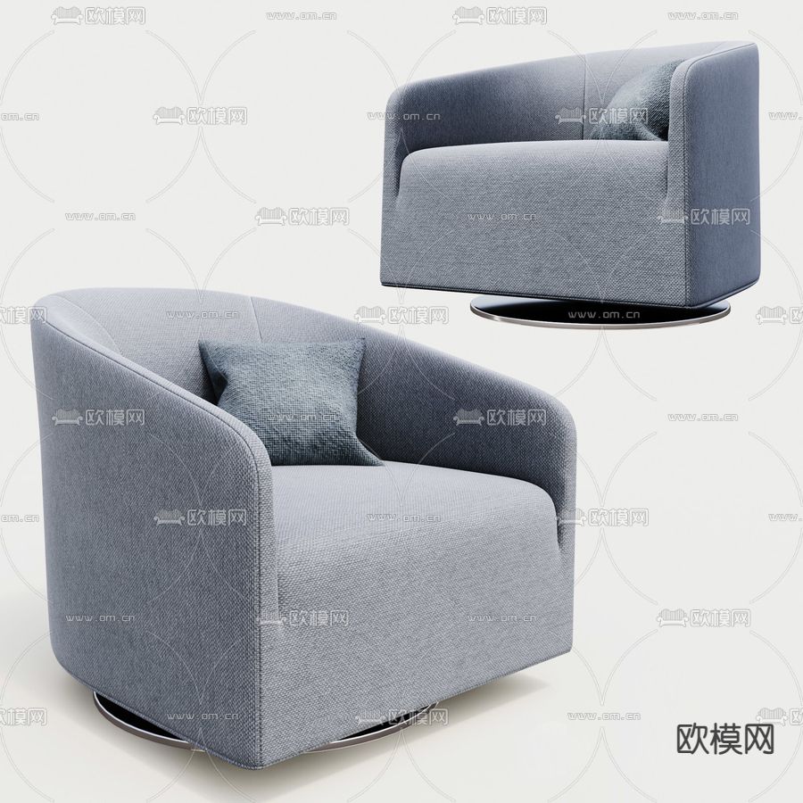 现代布艺单人沙发3d模型