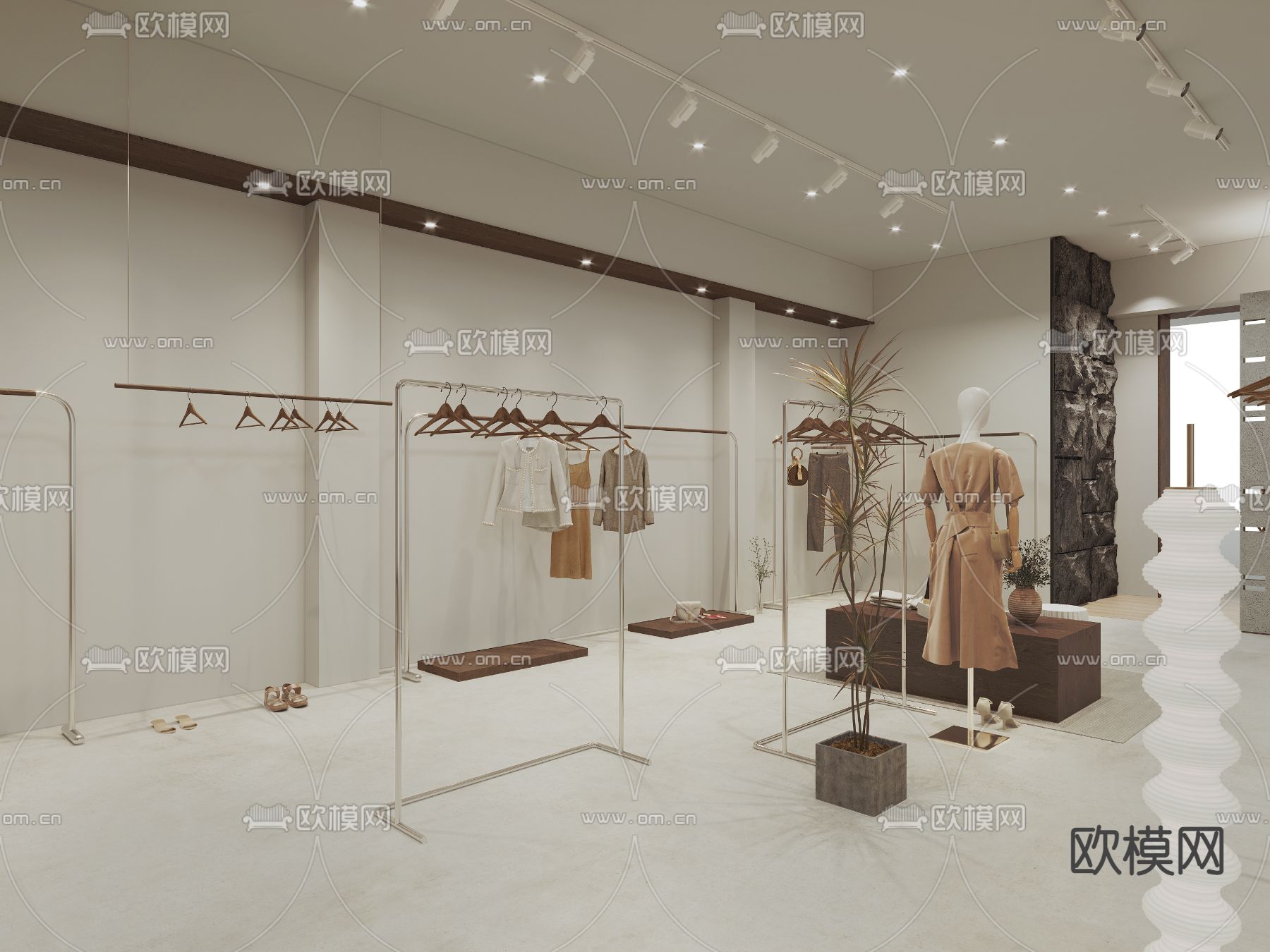 侘寂风女装服装店3d模型