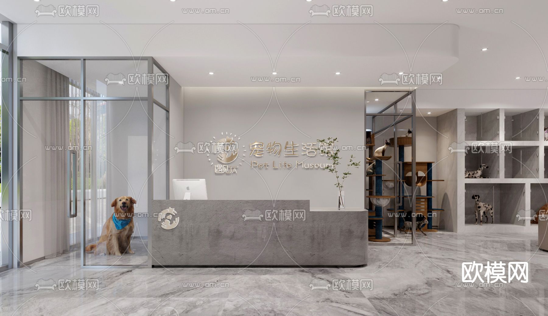 现代宠物店3d模型