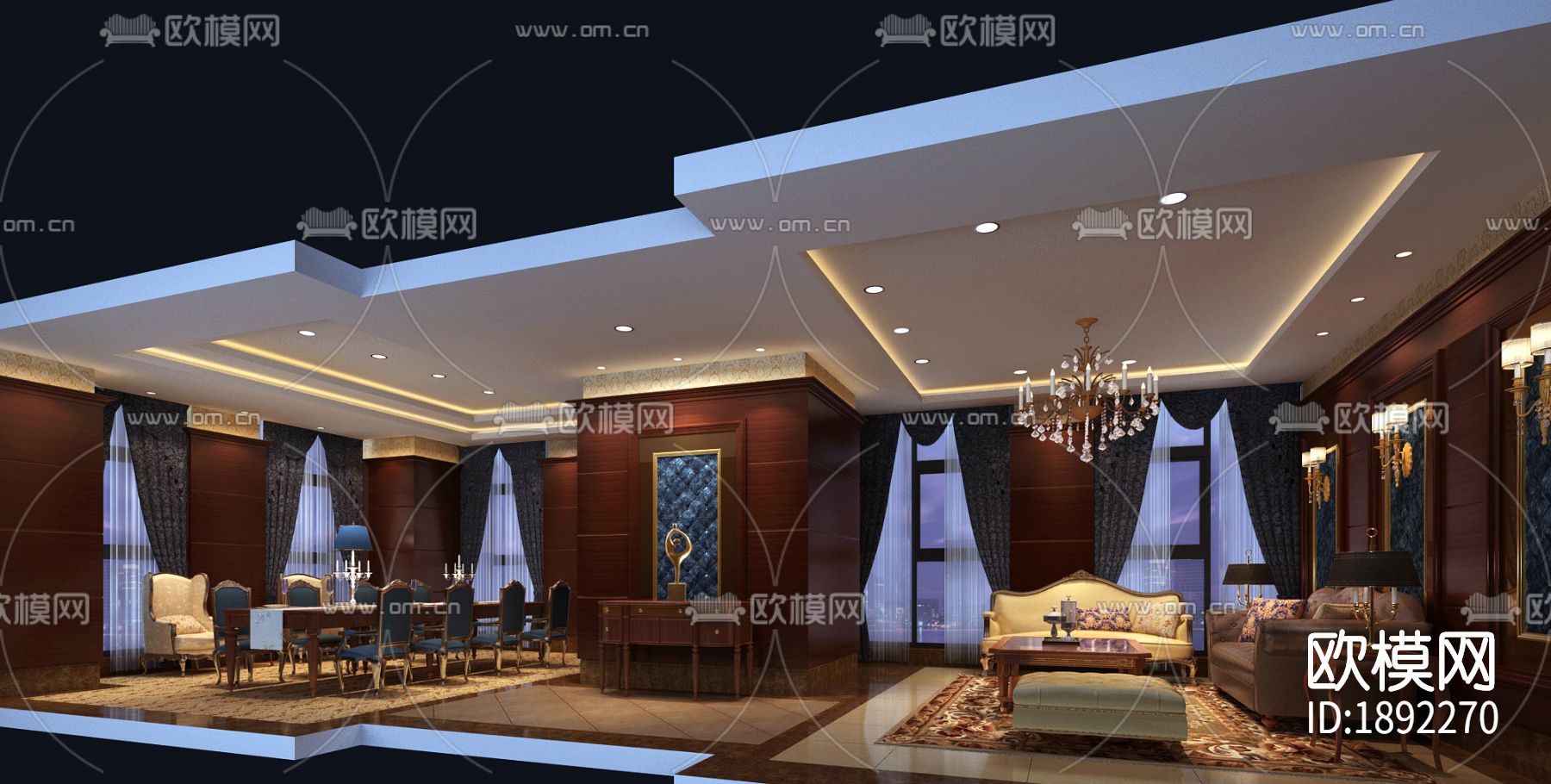 咖啡厅cad施工图下载（渲染图5）