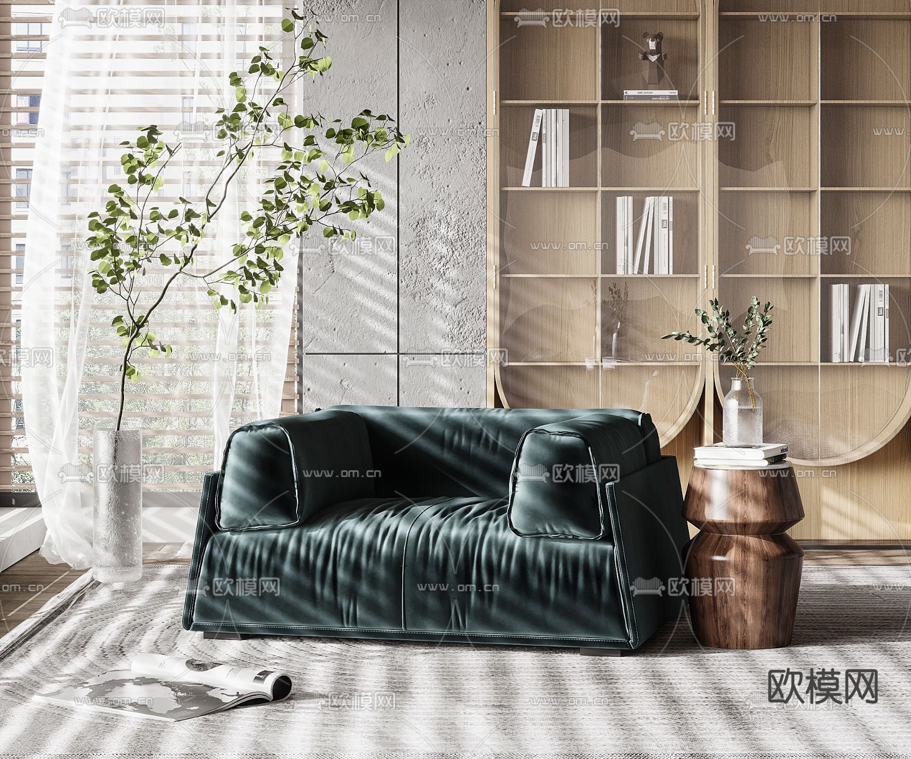 BAXTER 现代布艺休闲沙发3d模型下载