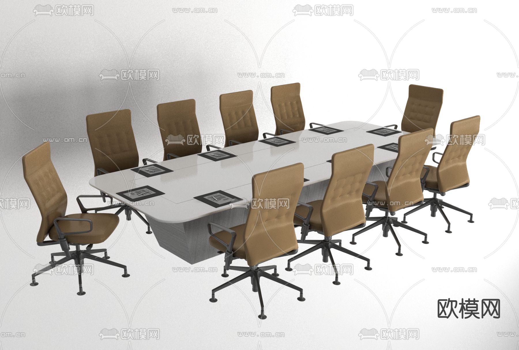 现代办公会议桌椅免费3d模型下载