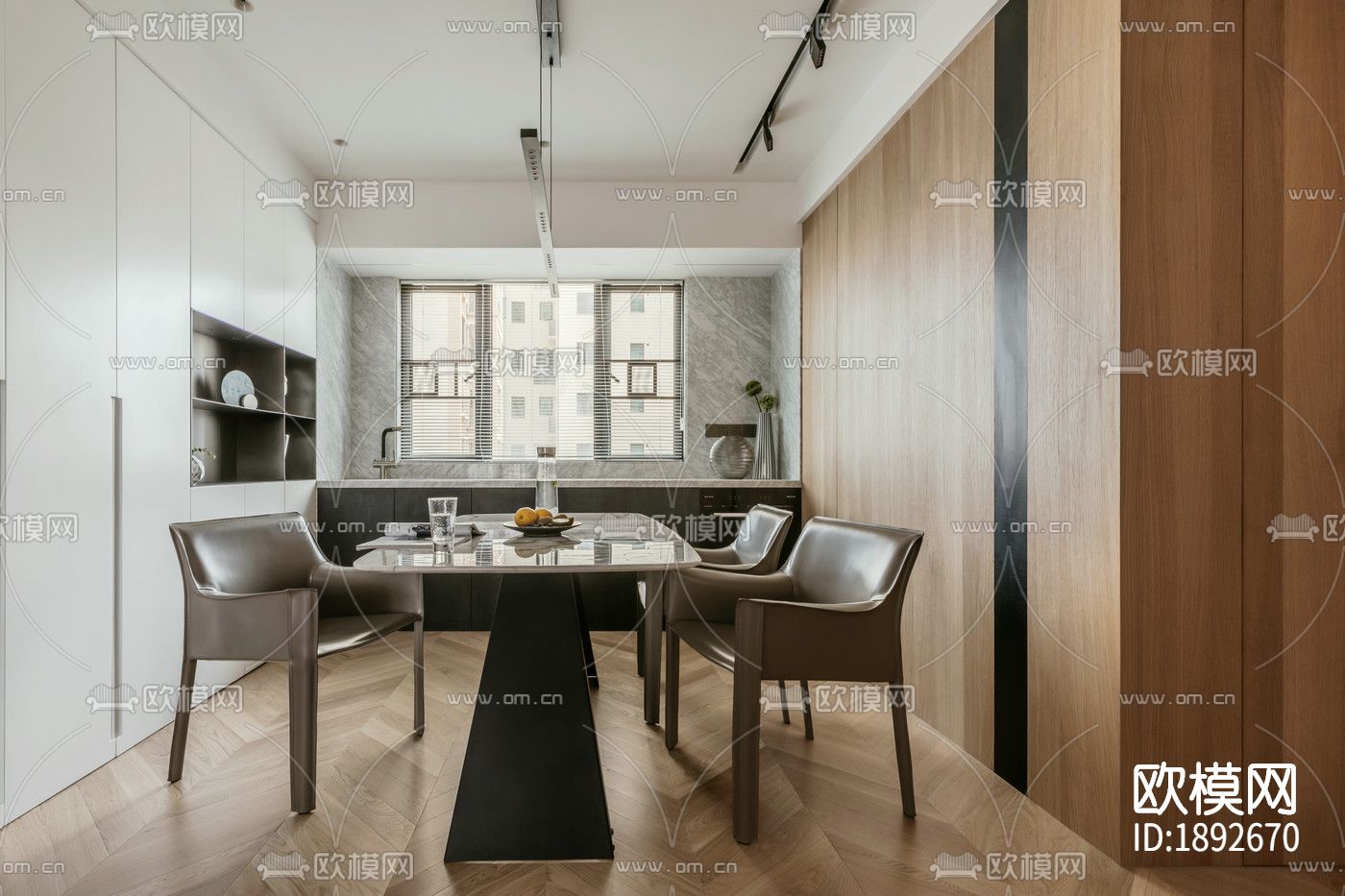 整装家居cad施工图下载（渲染图3）