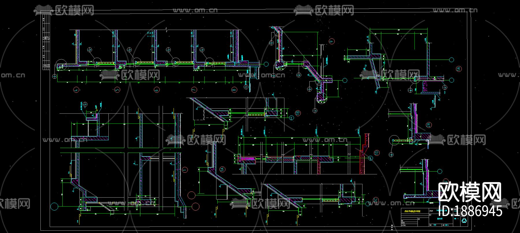 别墅建筑节点CAD施工图下载（渲染图1）