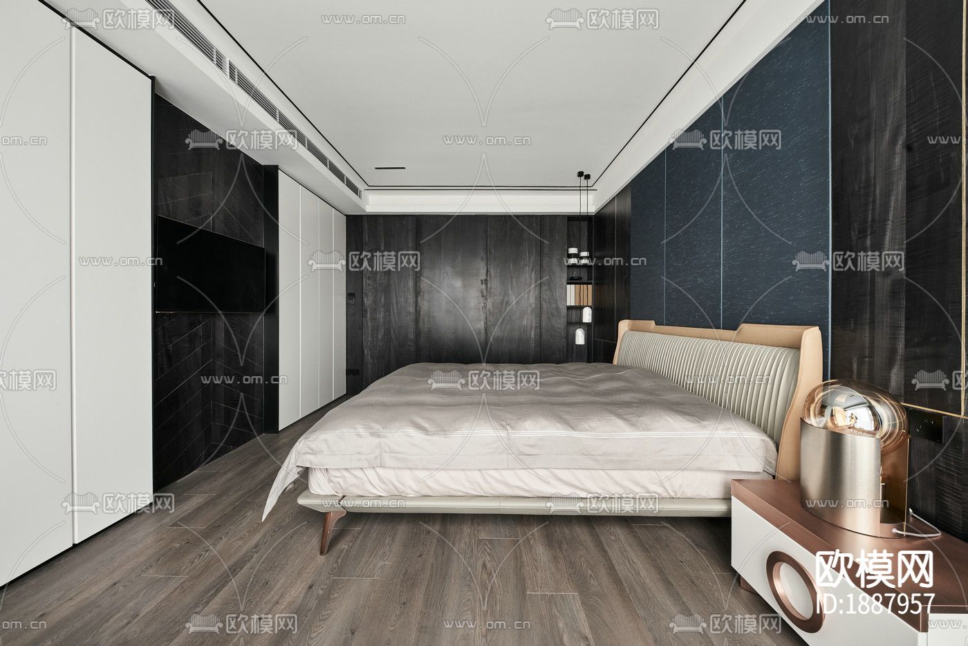 现代家居样板房CAD施工图效果图下载（渲染图7）