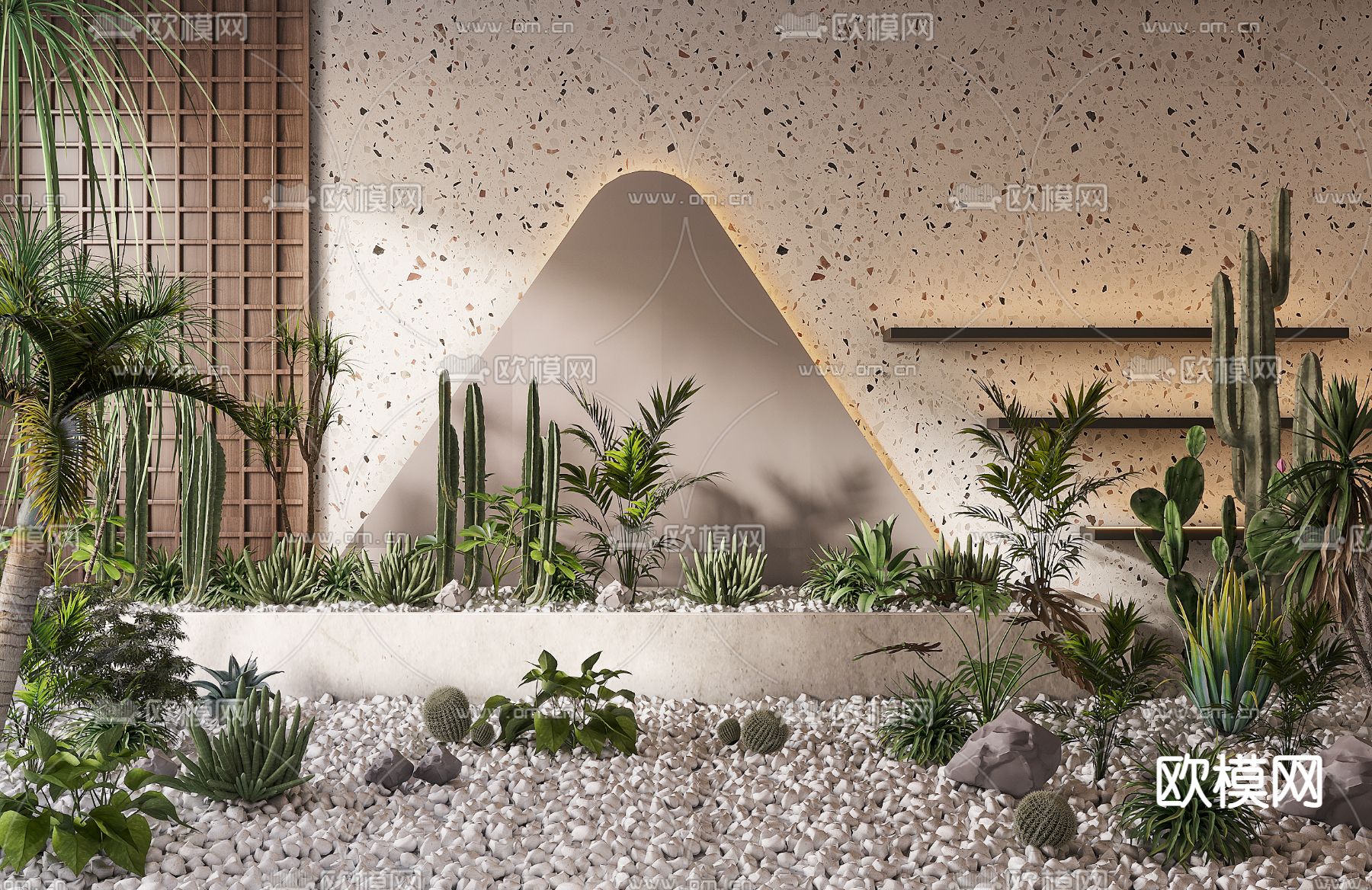 现代绿植景观小品3d模型