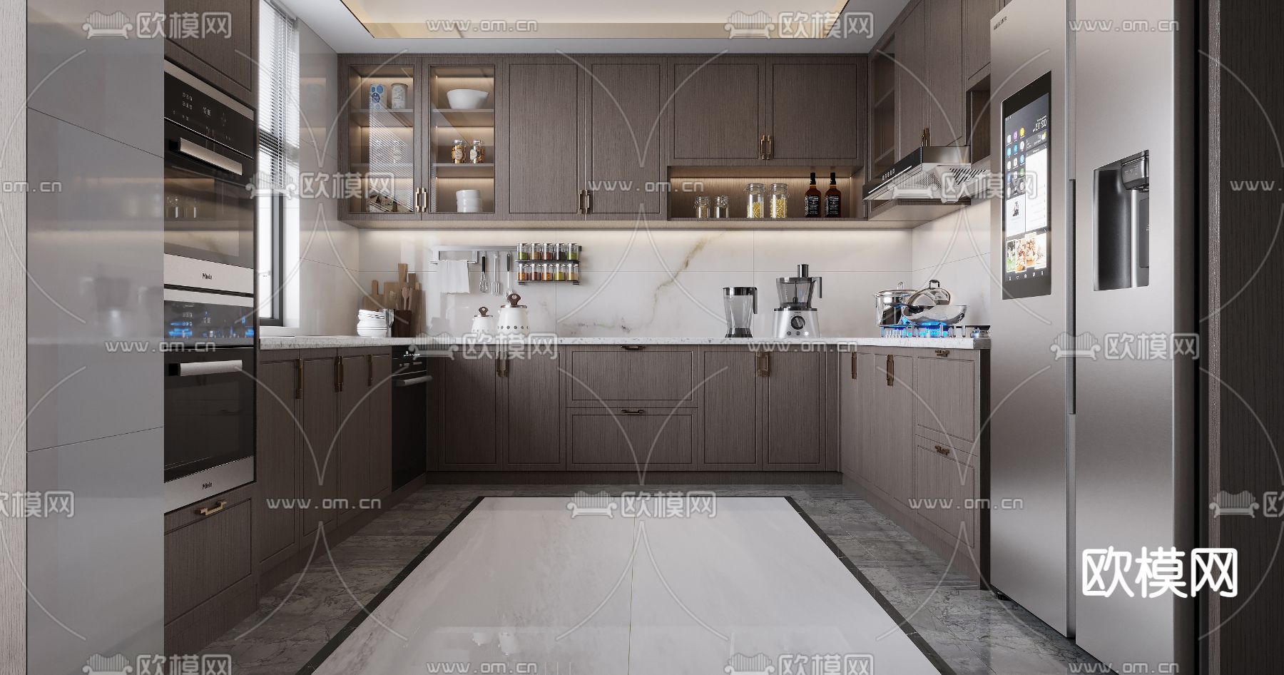 新中式厨房3d模型下载