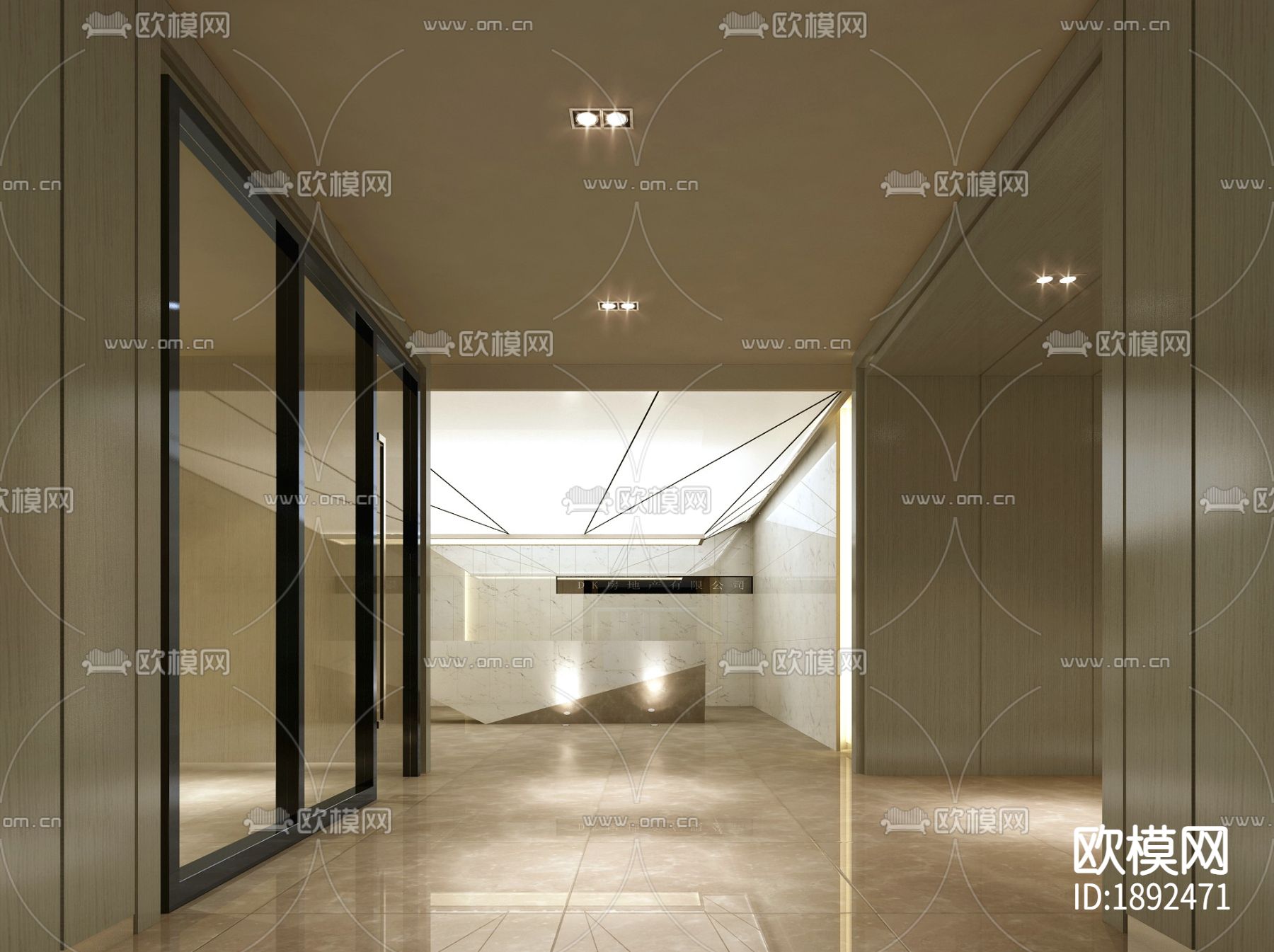 办公室cad施工图下载（渲染图8）