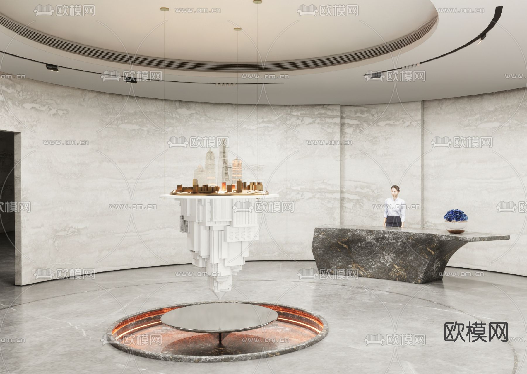 现代售楼处su模型下载（渲染图1）