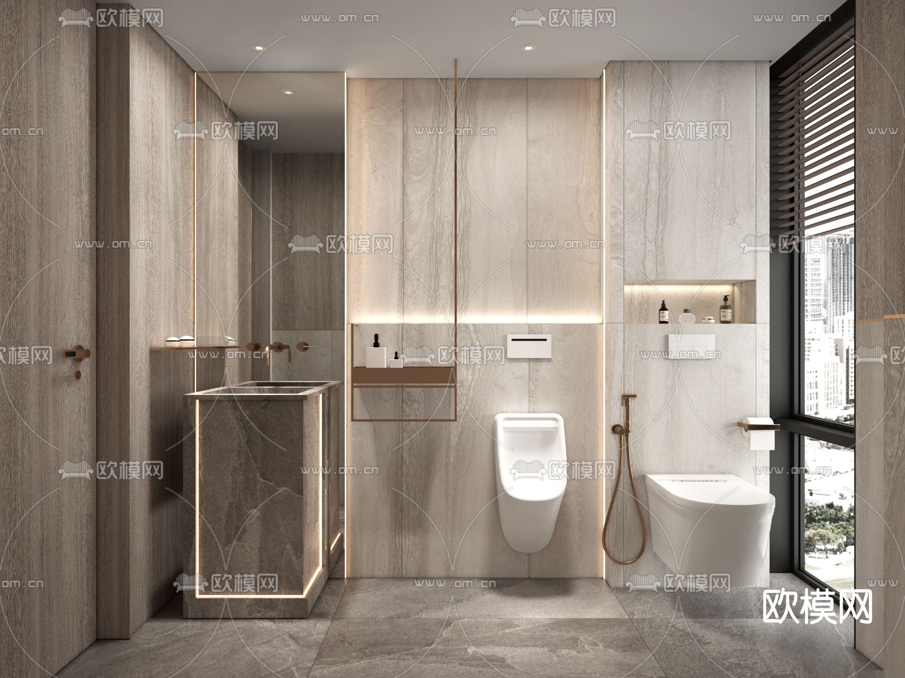 现代浴室卫生间su模型