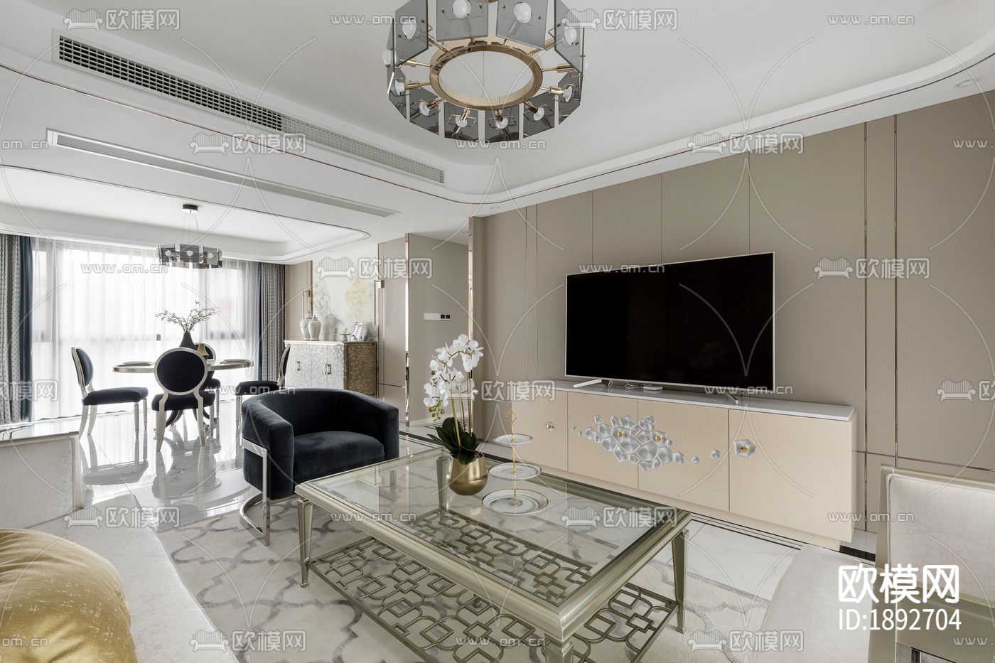 家装住宅cad施工图下载（渲染图7）