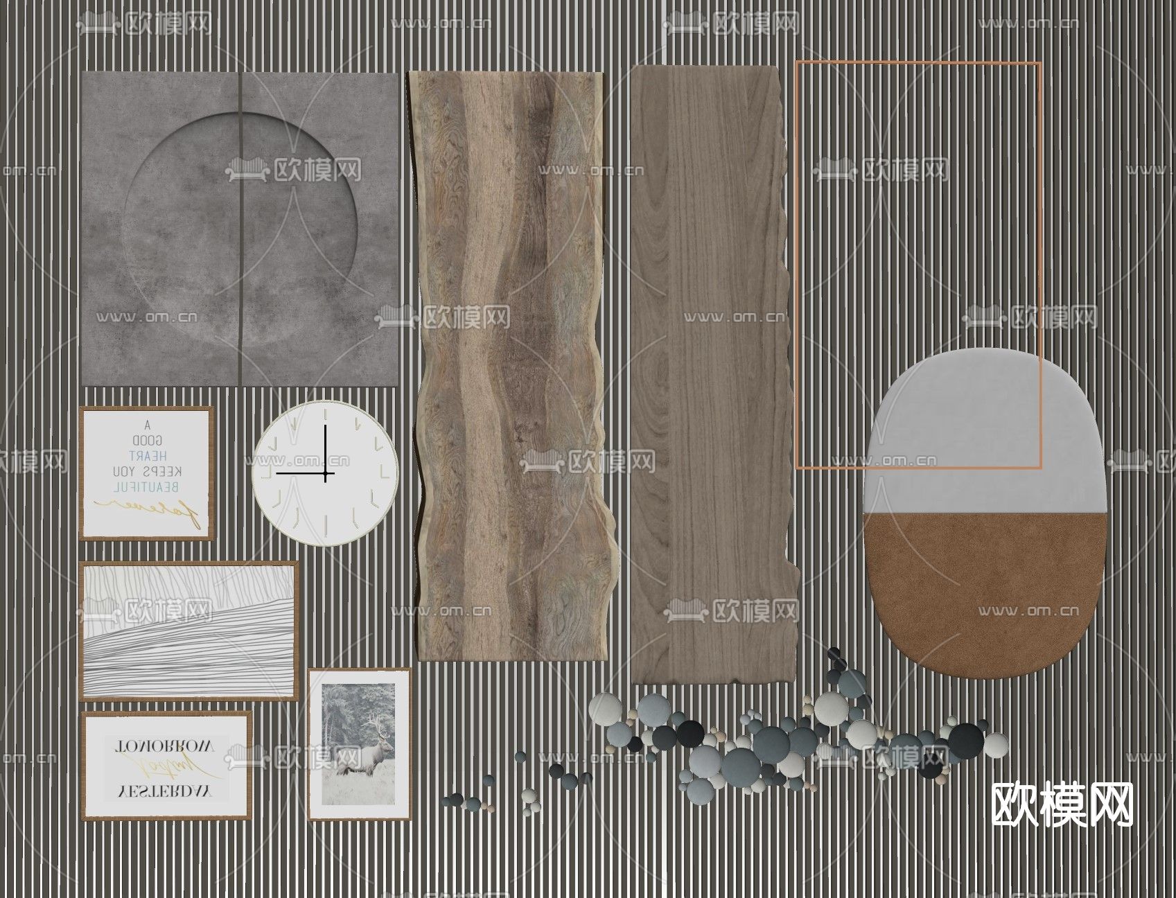 北欧墙饰挂件su模型下载（渲染图2）