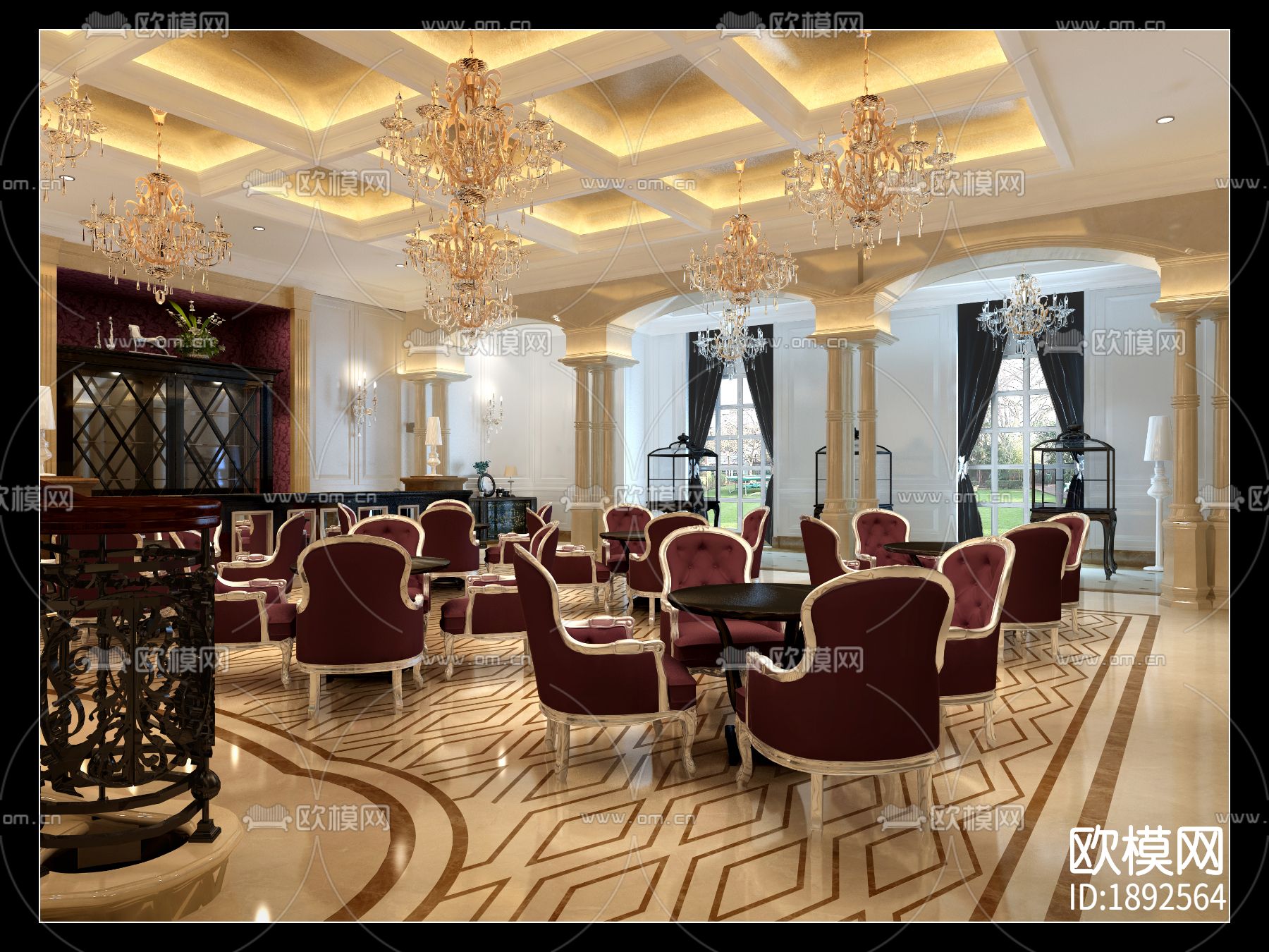 售楼处cad施工图下载（渲染图5）