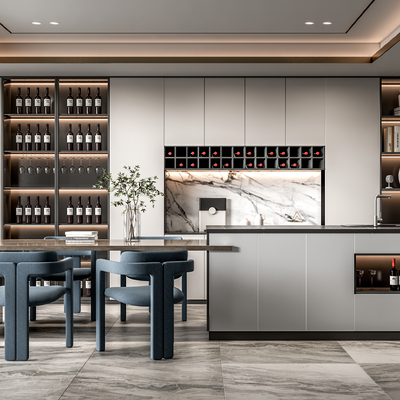 现代餐厅su模型