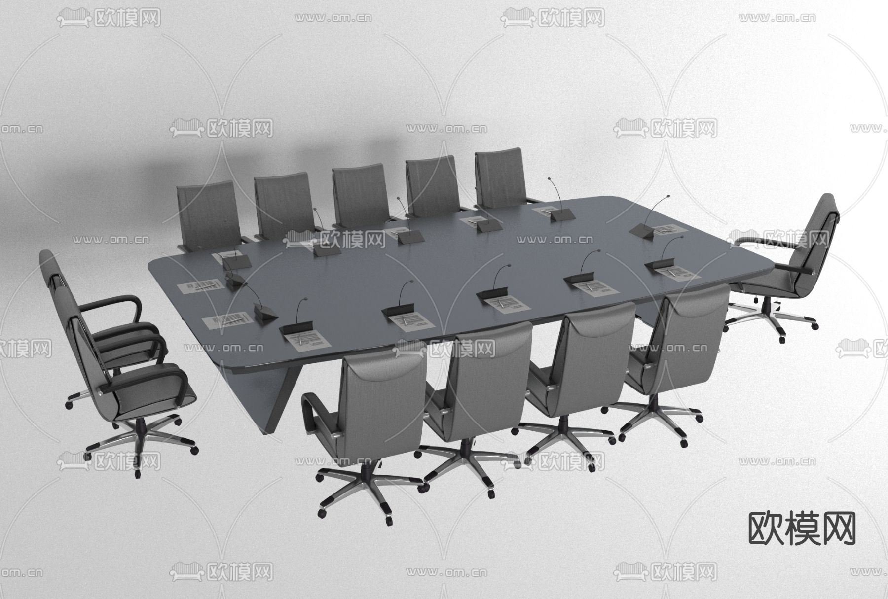 现代办公会议桌椅免费3d模型下载