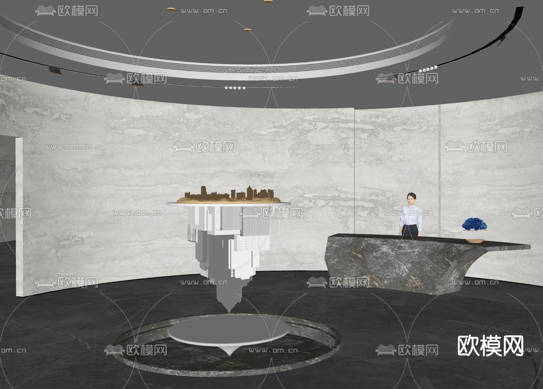 现代售楼处su模型下载（渲染图2）