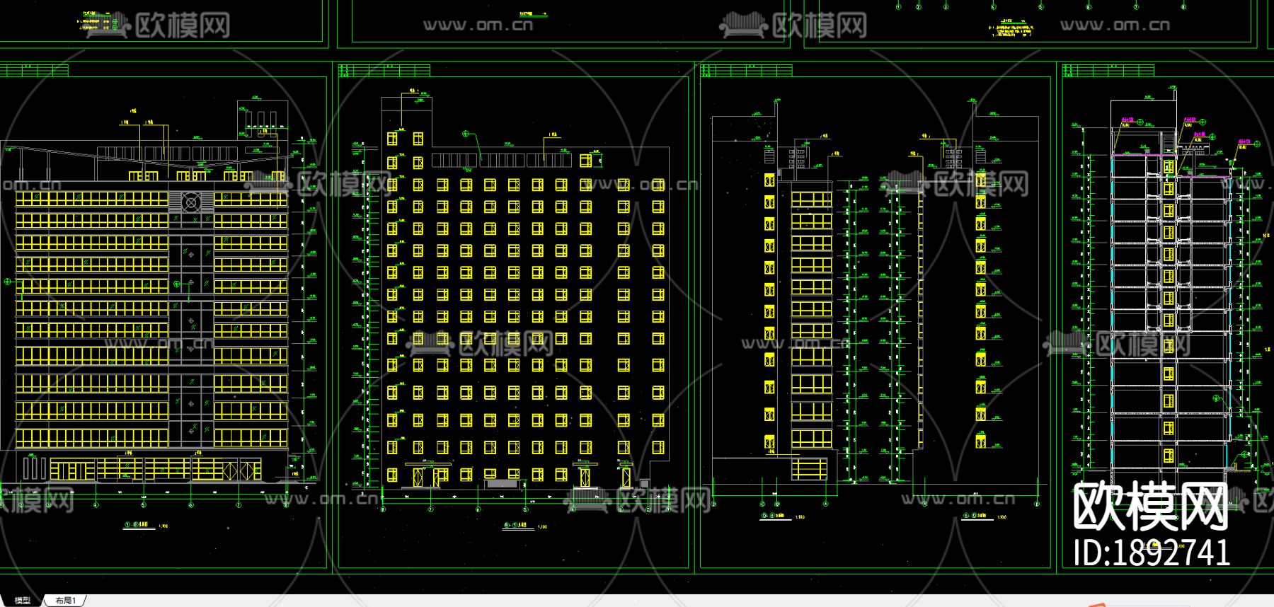 酒店cad施工图下载（渲染图3）