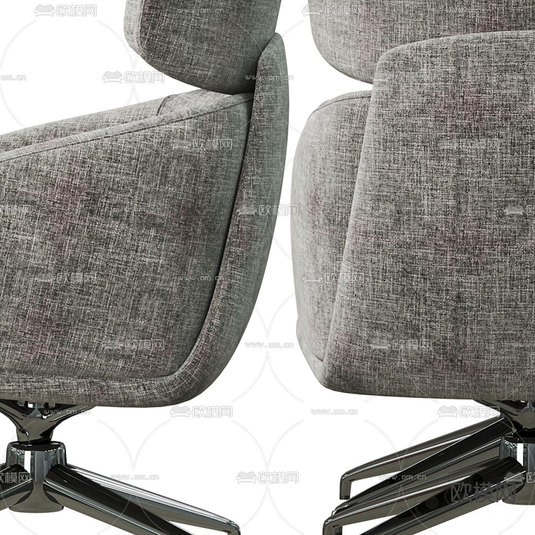 Molteni&C 现代布艺办公椅脚踏3d模型下载（渲染图4）