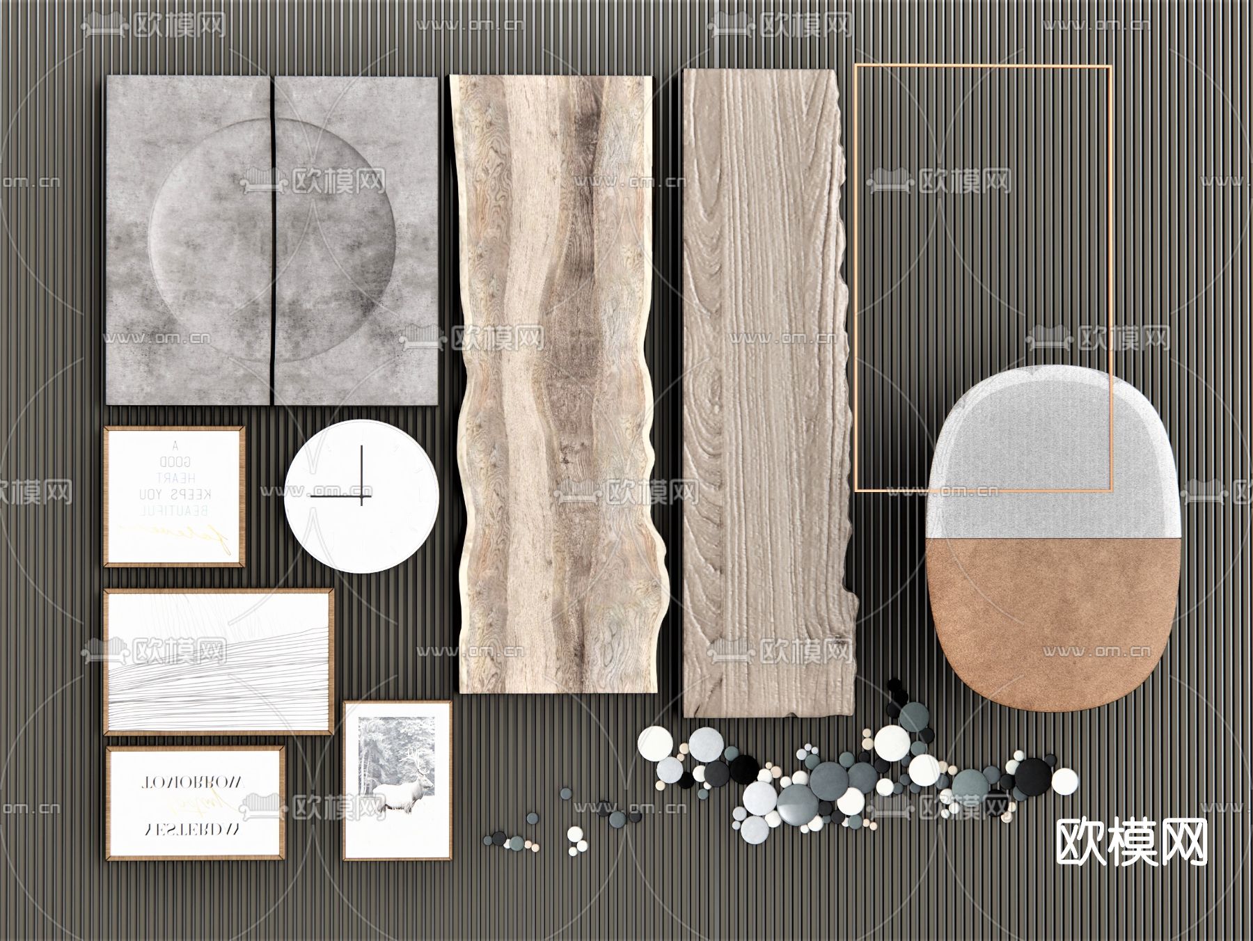 北欧墙饰挂件su模型下载（渲染图1）