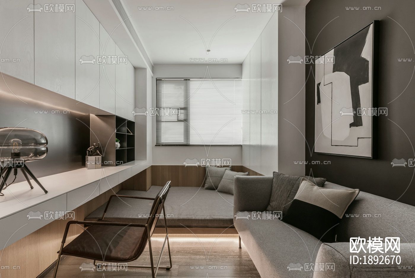 整装家居cad施工图下载（渲染图6）