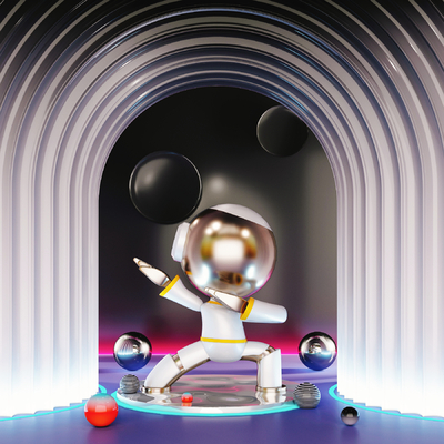  现代卡通公仔雕塑su模型 