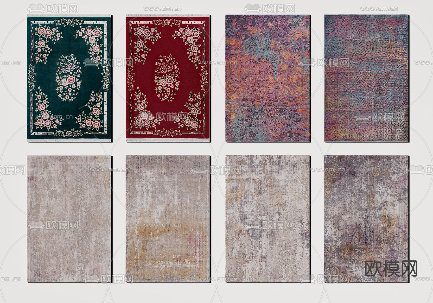 欧式布艺地毯3d模型下载