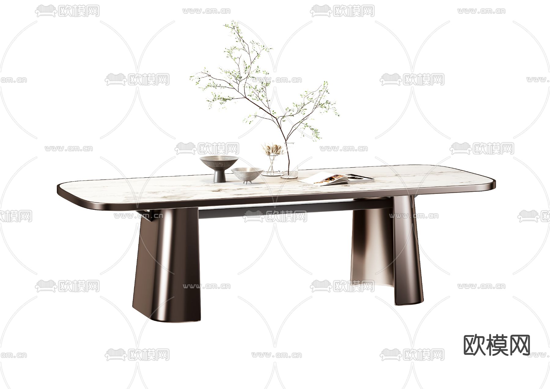 BAXTER 现代大理石餐桌3d模型下载