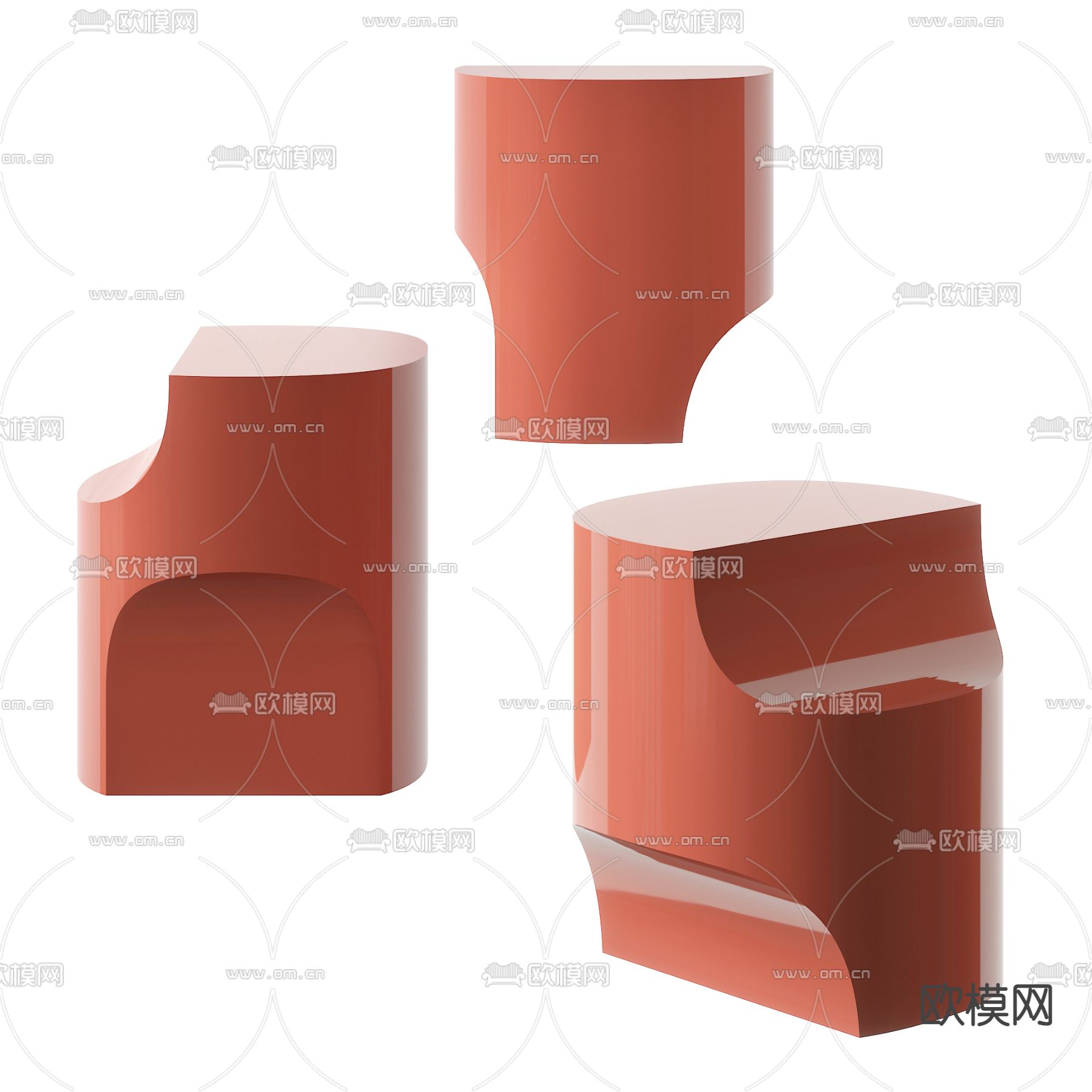 现代艺术边几3d模型