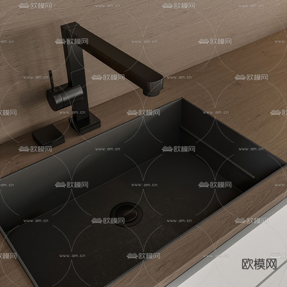 现代厨房橱柜3d模型下载（渲染图4）