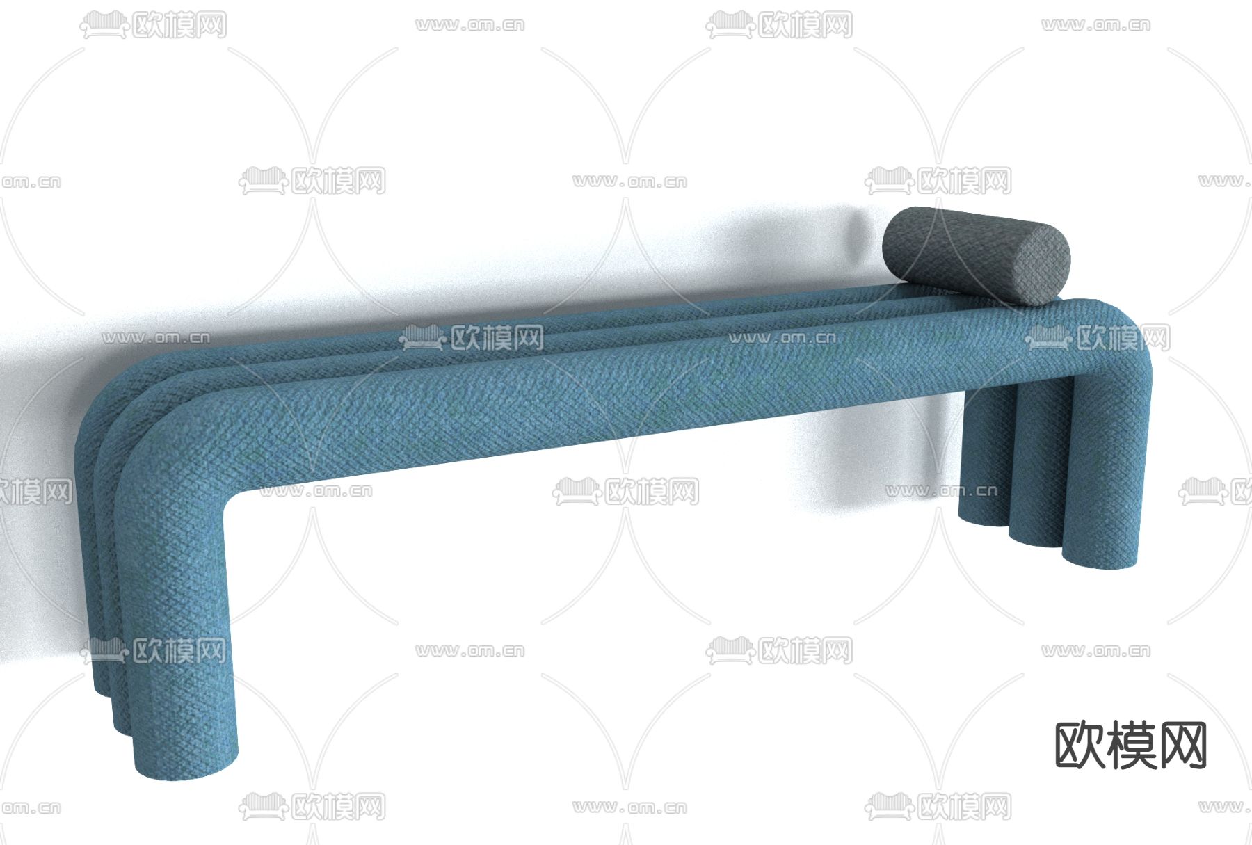 现代布艺长凳免费3d模型