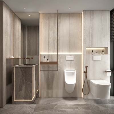 现代浴室卫生间su模型