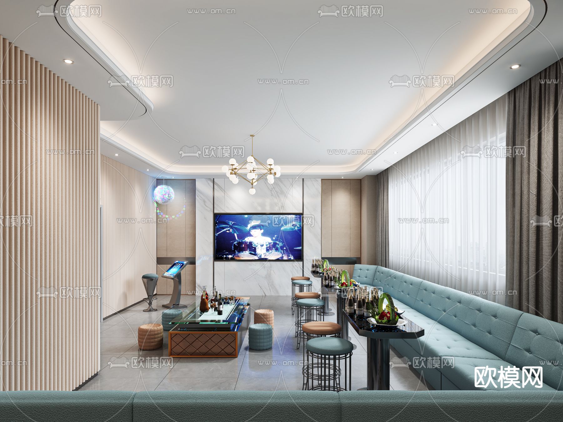 现代KTV免费3d模型下载