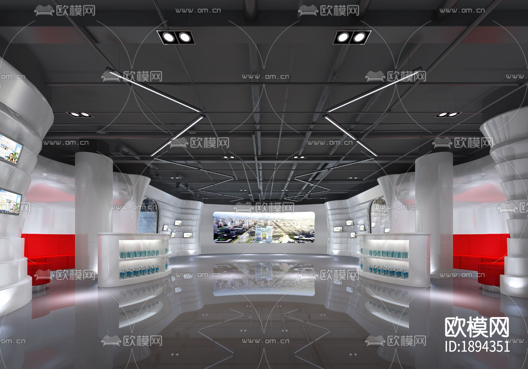 展厅cad施工图下载（渲染图1）