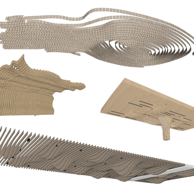  现代异形吊顶su模型 