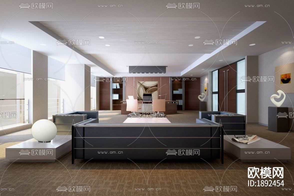 中石油驻乌鲁木齐指挥中心大楼CAD施工图下载（渲染图2）