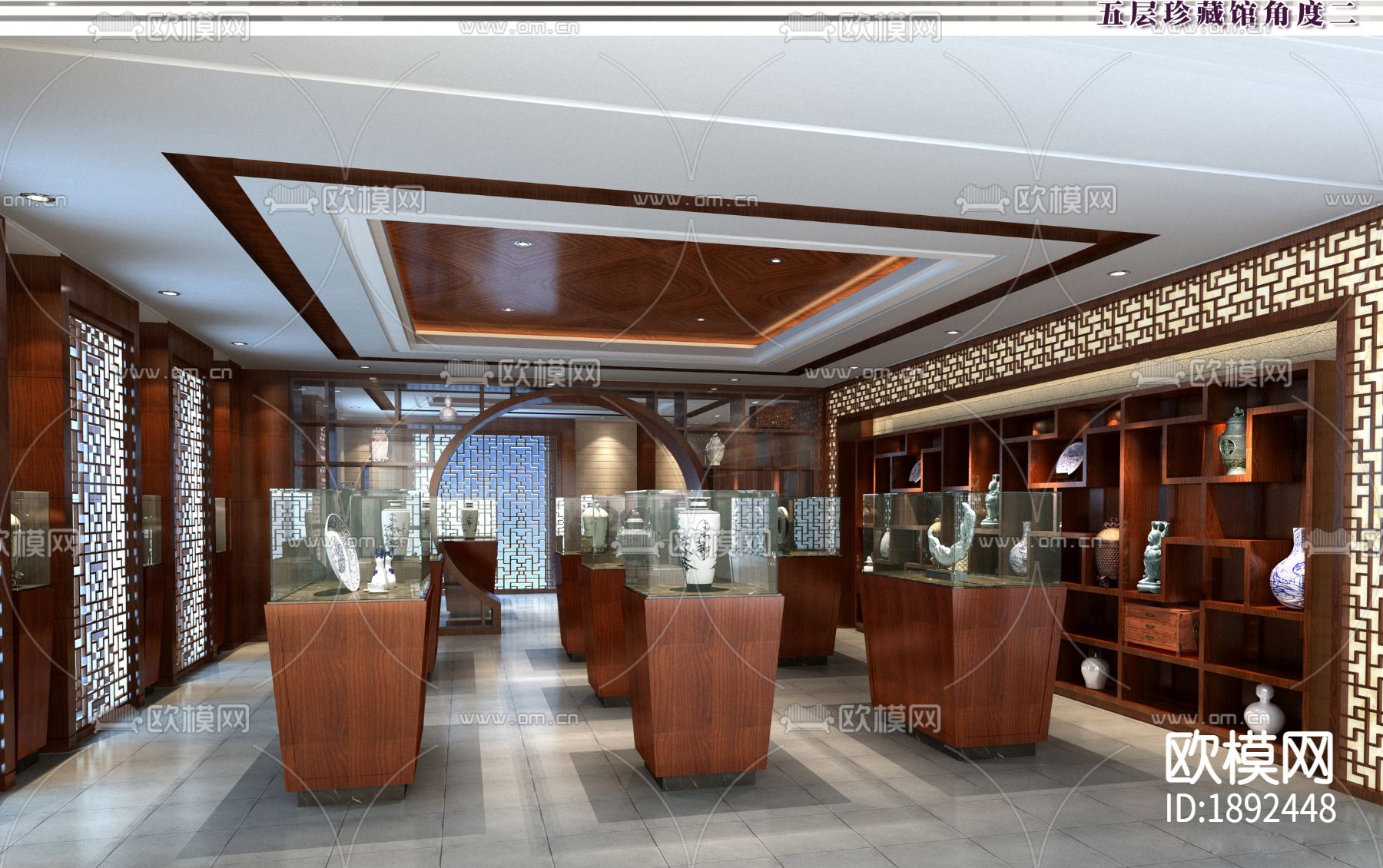 苏州豪华中式办公楼CAD施工图下载（渲染图6）