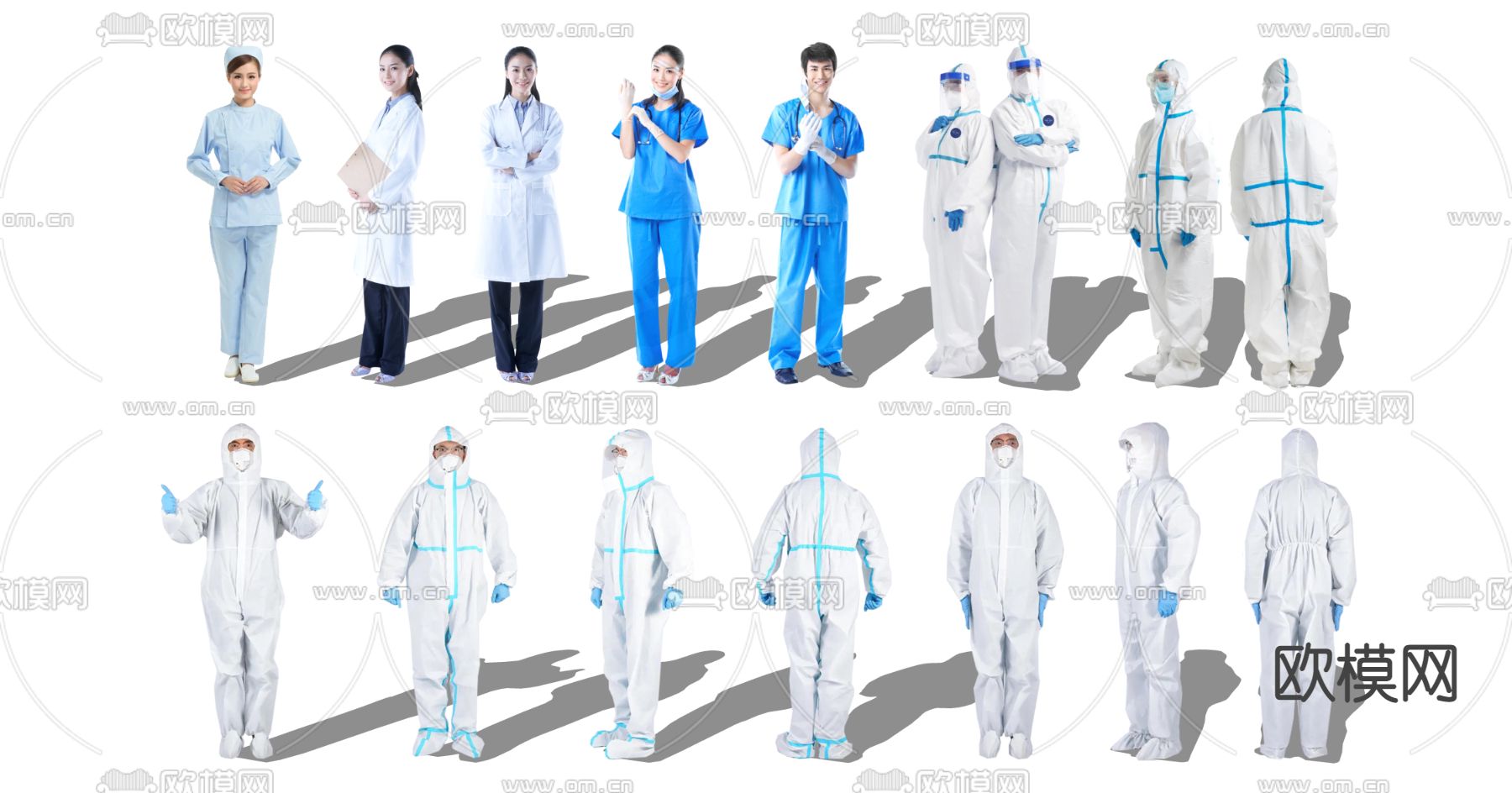 现代医护人员su模型下载（渲染图1）