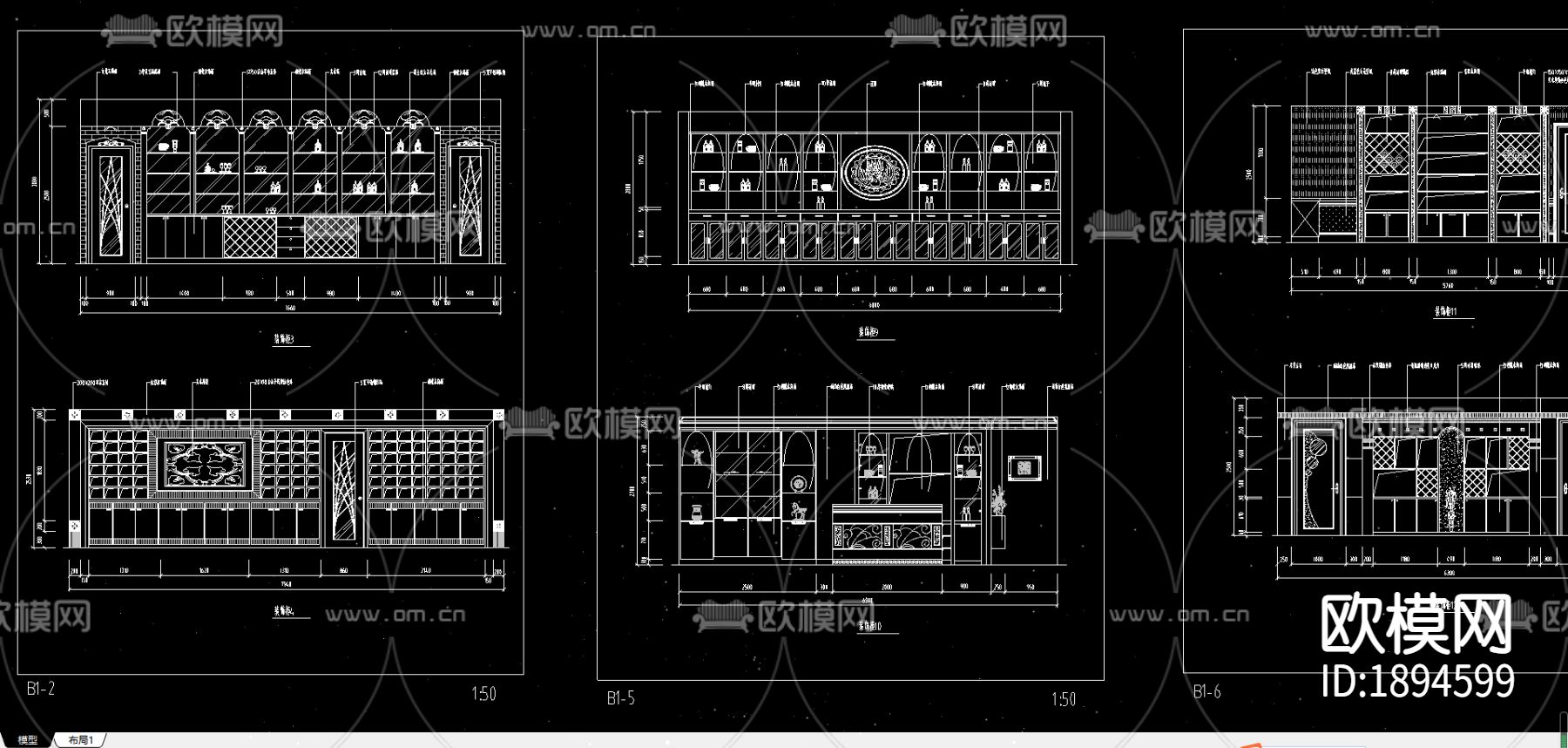 装饰柜cad图库下载（渲染图5）