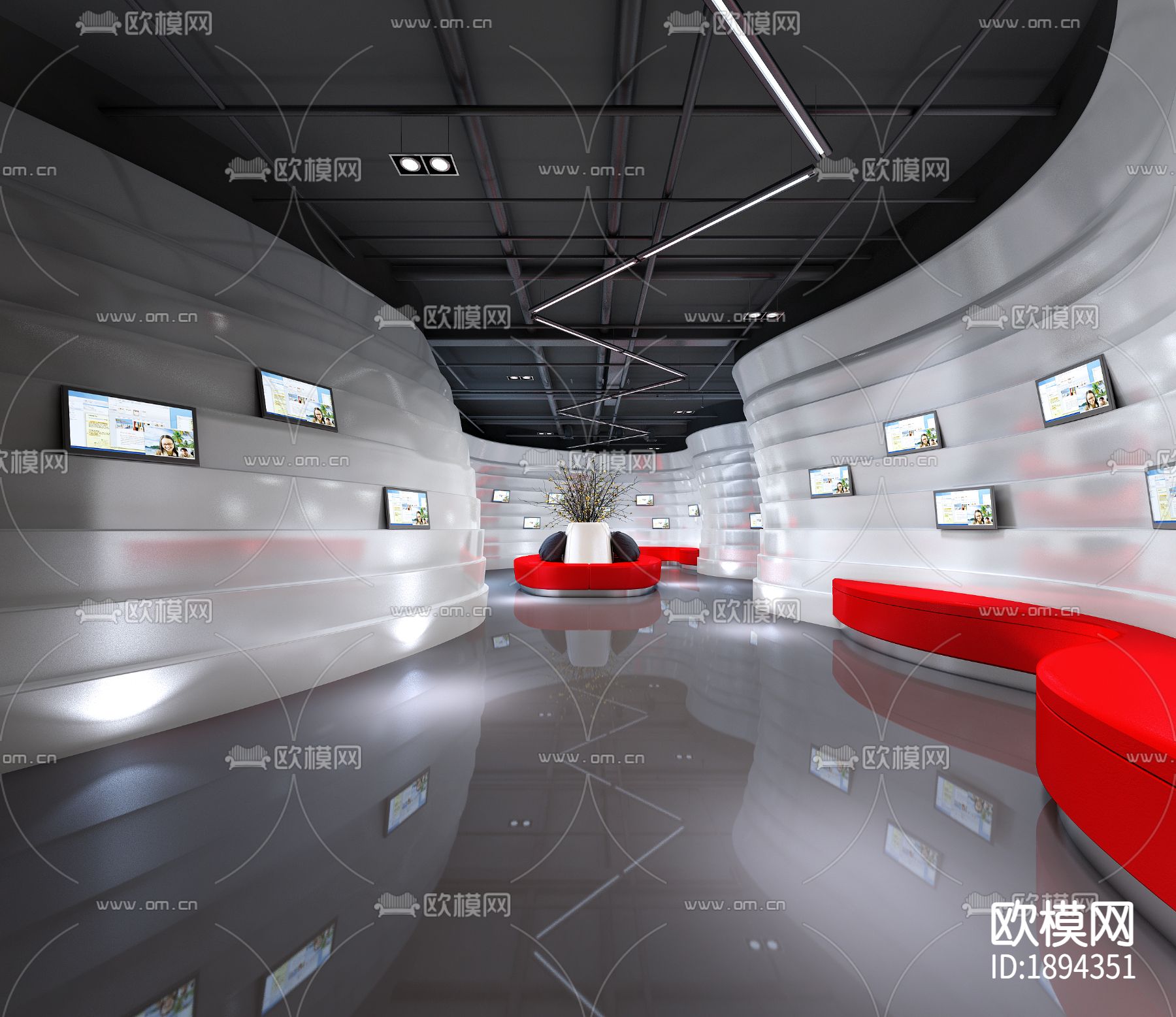 展厅cad施工图下载（渲染图2）