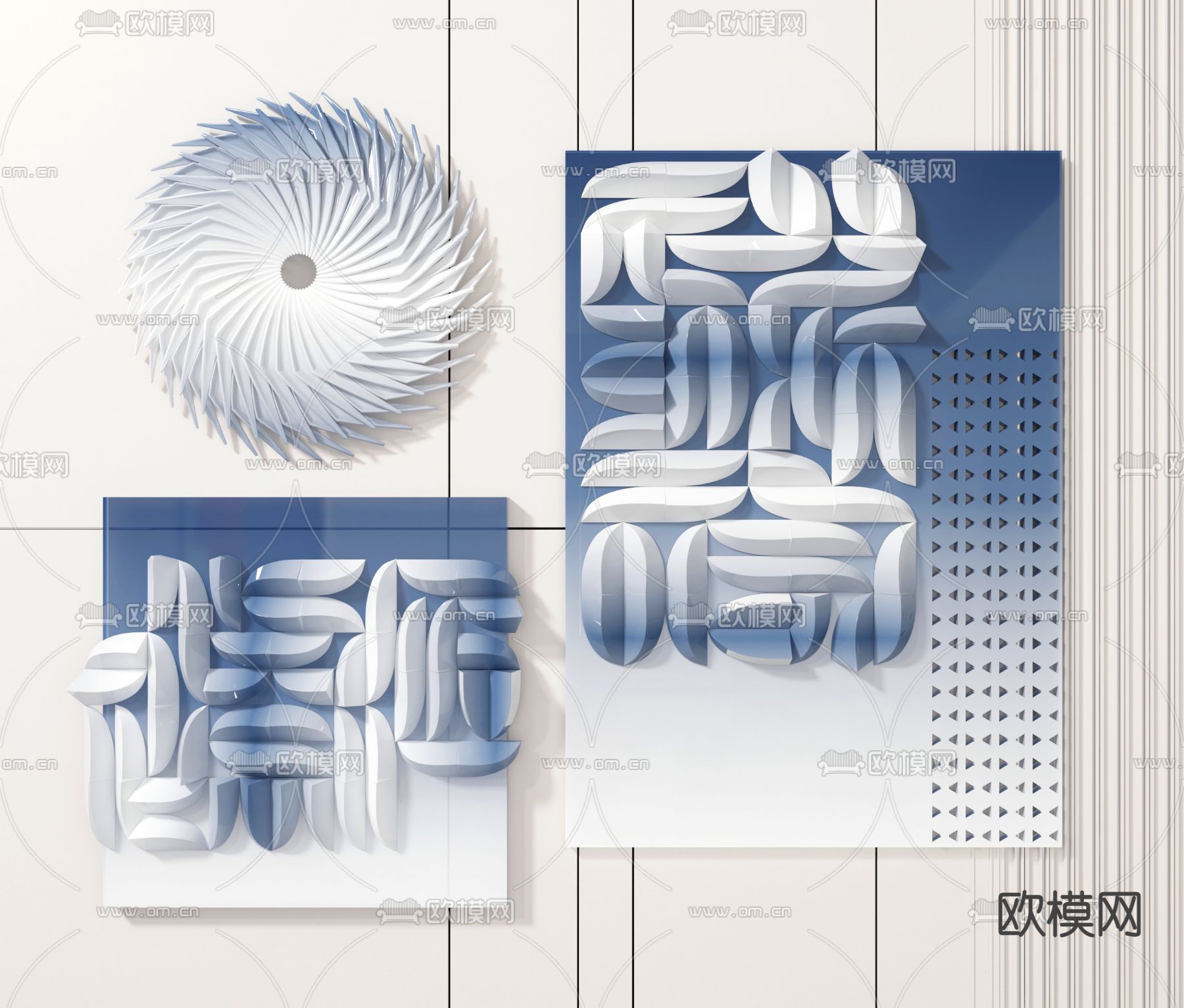 现代墙饰挂件3d模型