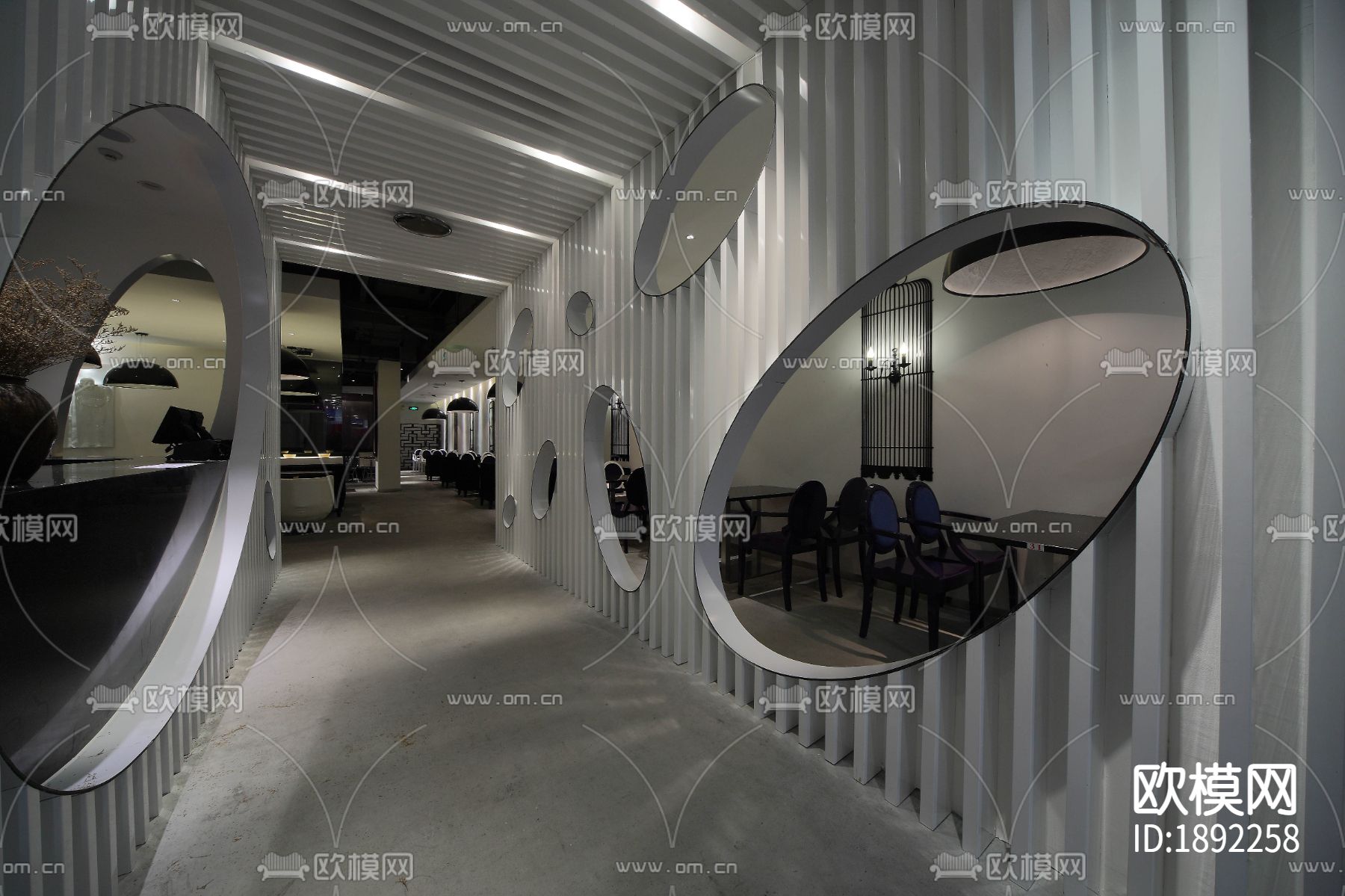 阿度餐厅CAD施工图实拍图-免费3dmax模型库-欧模网