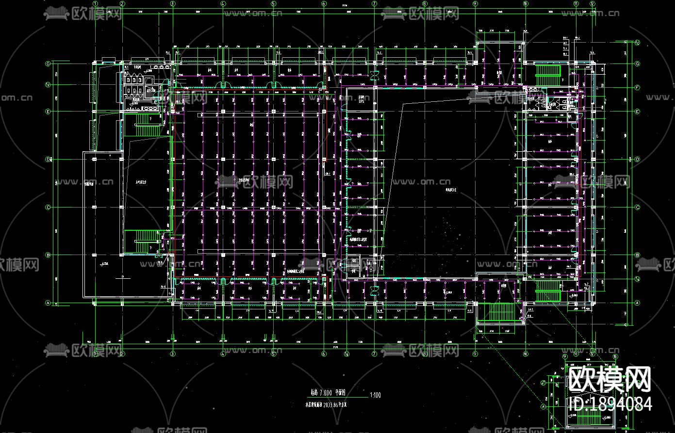 政府办公大楼给排水和消防cad施工图下载（渲染图4）