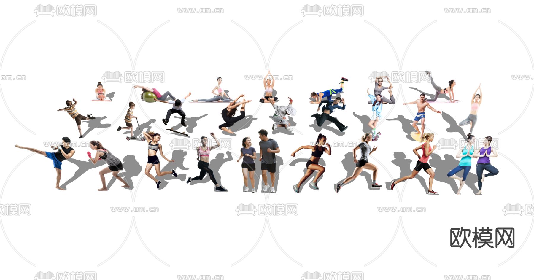 现代运动人物su模型下载（渲染图2）